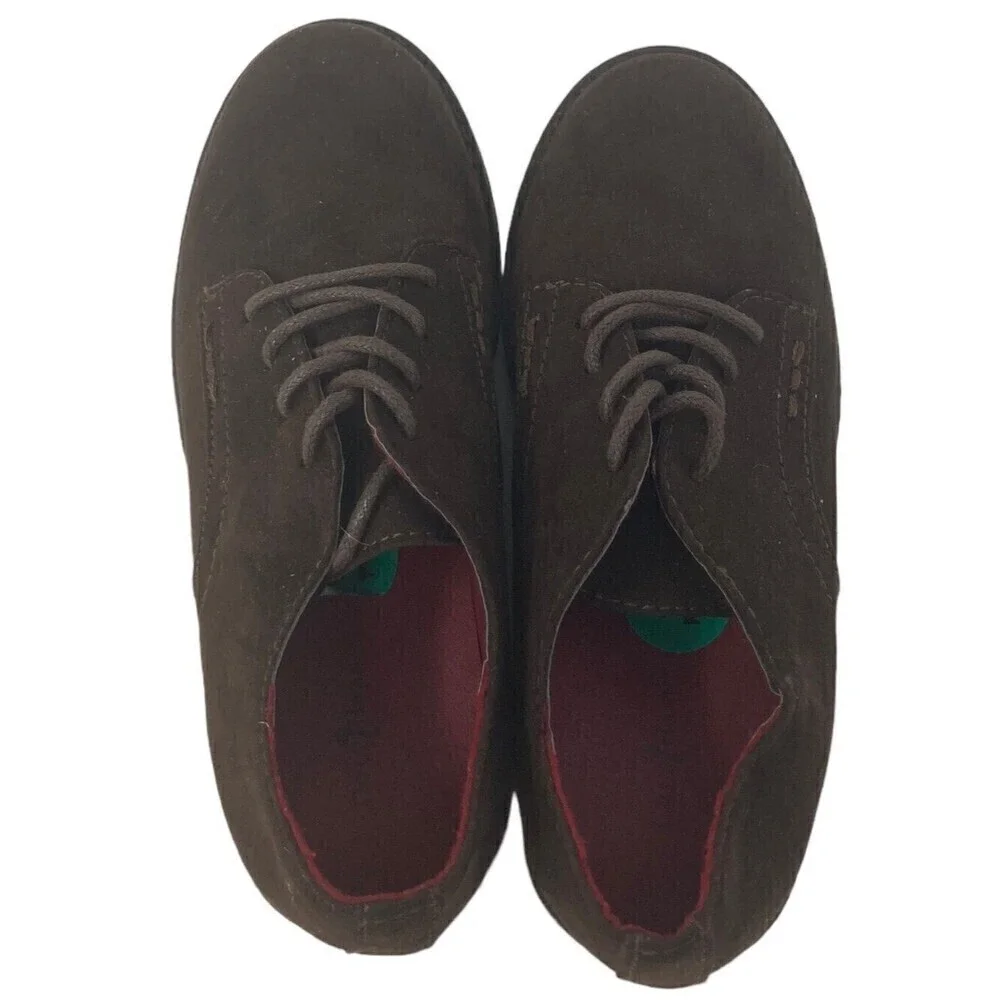 NEW Cole Haan Lil Shane Boys Size 12 US Cognac Brown Faux Suede Oxfords 30 EU